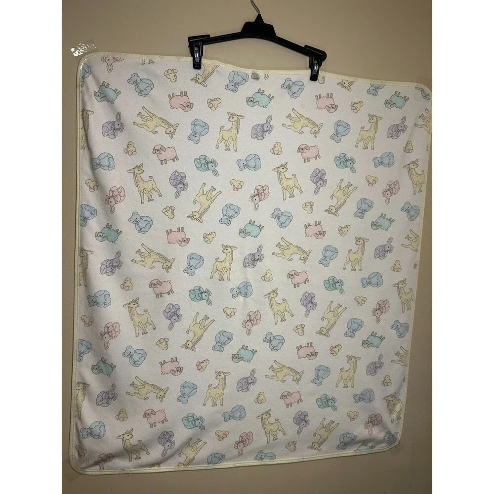 Carters Pastel Baby Blanket Duck Lamb Sheep Giraffe Bunny Rabbit Teddy Bear